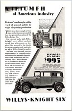 PRINT AD 1928 Willys Knight Six Coach Triumph of American Industry 6.75 x 10