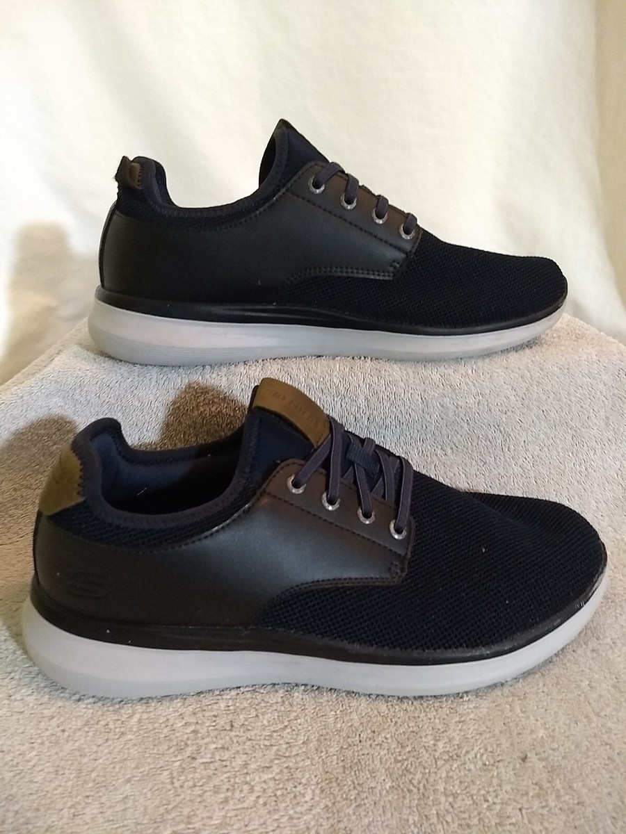 Skechers Mens Relaxed Fit Navy Slip On Streetwear Shoes, Size: 11