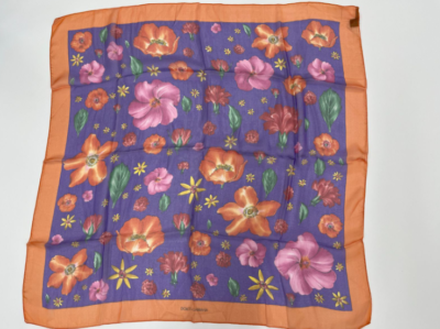 Rank S] DOLCE & GABBANA D&G Flower Pattern Silk Scarf Multicolor