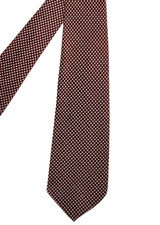 Vintage Rare Retro 1940s Art Deco Burgundy Cream Polka Dot Mens Swing Neck Tie