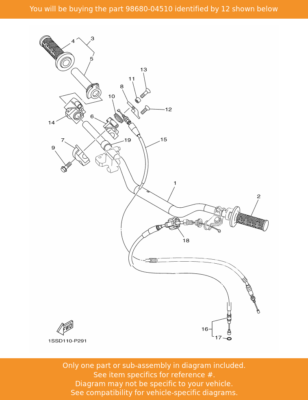 YAMAHA Screw Oval Head 98680-04510 OEM YZ125 YZ250 for sale online  