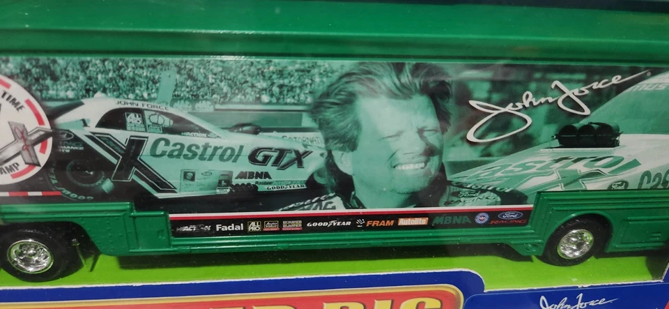 Lot of 12 John Force Castrol GTX Mixed Items / Cars Semi Figures Book VHS Pinset - Image 3 of 4