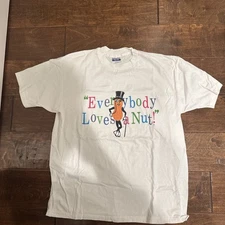 Vintage Planters Peanuts Mr. Peanut T Shirt “Everybody Loves A Nut” XL USA Made