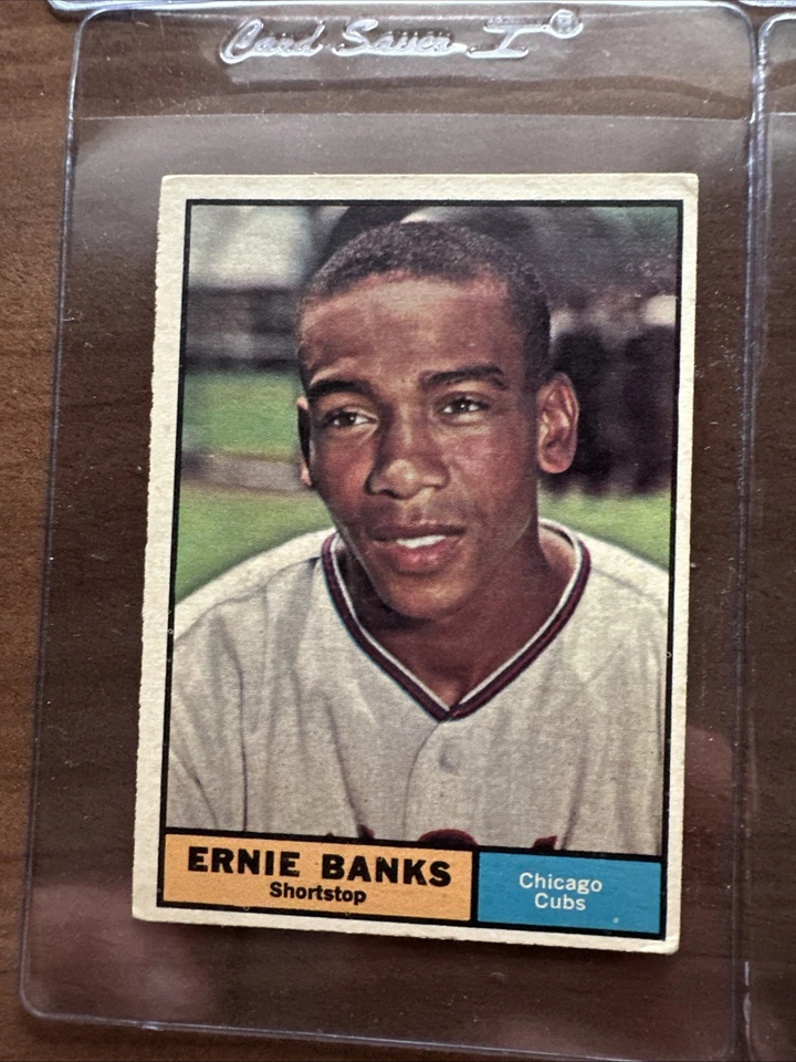 Lote de (9) tarjetas de béisbol Topps 1961 conjunto break dealer lote Ernie Banks Spahn Foto 3 de 4