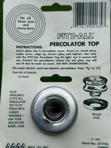 Fitz-All Fitz-All Glass Replacement Percolator Top Clear - 第 4/6 張圖片
