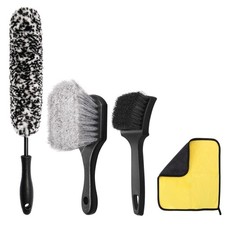 4PCS Wheel Tire Cleaning Kit 360 Flexible Scratch-Free Rim Brush Dual-brist...