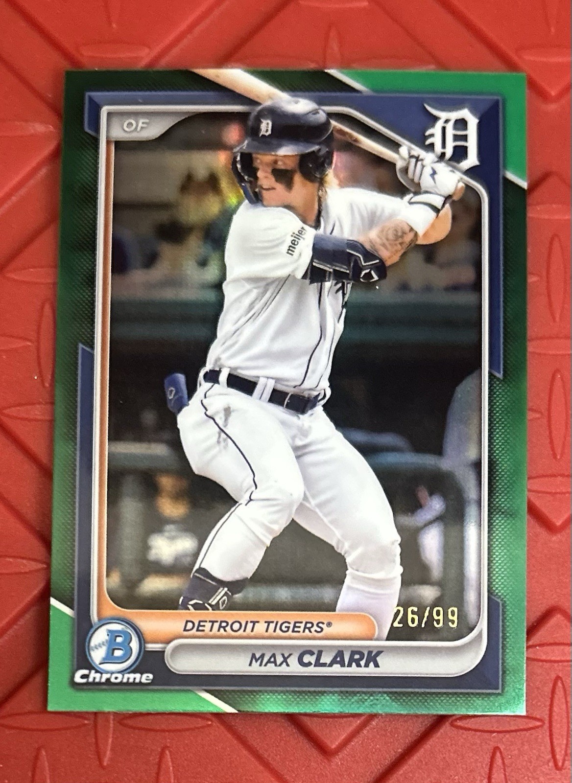 2024 Bowman Chrome Prospects Max Clark Green Refractor /99 (RC) #BCP-195