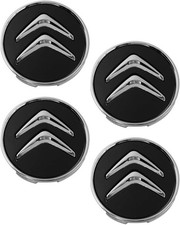 4 Tappi Coprimozzo Nero Per Citroen C1 C3 C4 C5 C6 DS3 60mm Fregi CERCHI in Lega