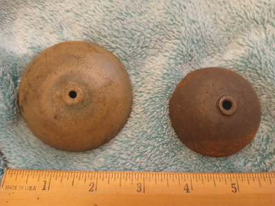 Lot Of 2 Antique Clock Chime Bell 2 1/2'', 2 3/4'' 7cm 5.5cm Vtg Parts