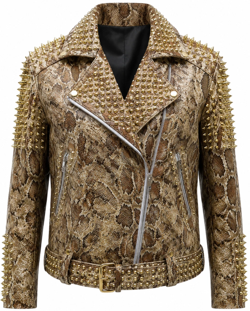 Studded Leather Jacket In Women's Coats & Jackets for sale | eBay