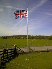 20ft Flagpole Aluminium Flag Pole With 2 Flags Union Jack & England