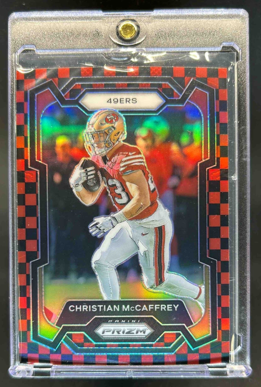 2023 Prizm Christian McCaffrey Black and Red Checker #267 49ers