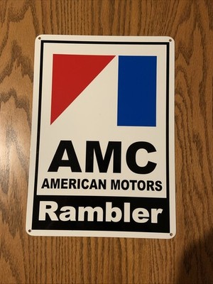 Vintage AMC Rambler Metal Sign Color