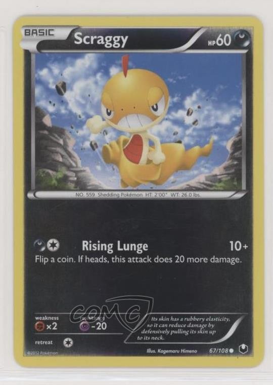 Scraggy Reverse Foil Pokemon Black & White Dark Explorers #67