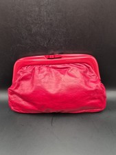 Womens Vintage Red Blue Made In Italy Clutches Snap Leather mod