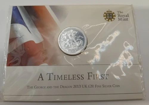 ROYAL MINT George & The Dragon 2013 UK £20 Fine Silver Coin - S368*