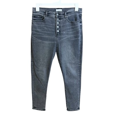 Loft The Skinny Button Fly Jeans Women s 30/10 Grey 31x27