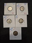 5 High Quality 1955 S Silver Roosevelt Dimes.  Some Uncirculated +/ Nicely Toned