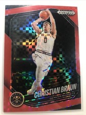 Christian Braun 2024-25 Prizm Black #186 RED CHECKERBOARD SSP NIGGETS /75