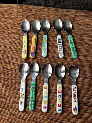 Vintage 90s Kids Spoons Set Of 10 Lion King Thomas Tank Engine Barney Pocahontas