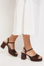 Oasis Chocolate Heeled Sandals Womens Occasion Heels