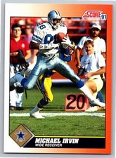 Michael Irvin 1991 Score #452 Dallas Cowboys Football Card