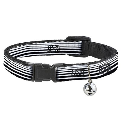 Cat Collar Breakaway with Bell Stripe Transition Black/White NARROW  (US IMPORT)