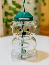 2026 NEW Starbucks Barista Bear Glass Cup(500ml) Limited Edition Christmas Cup