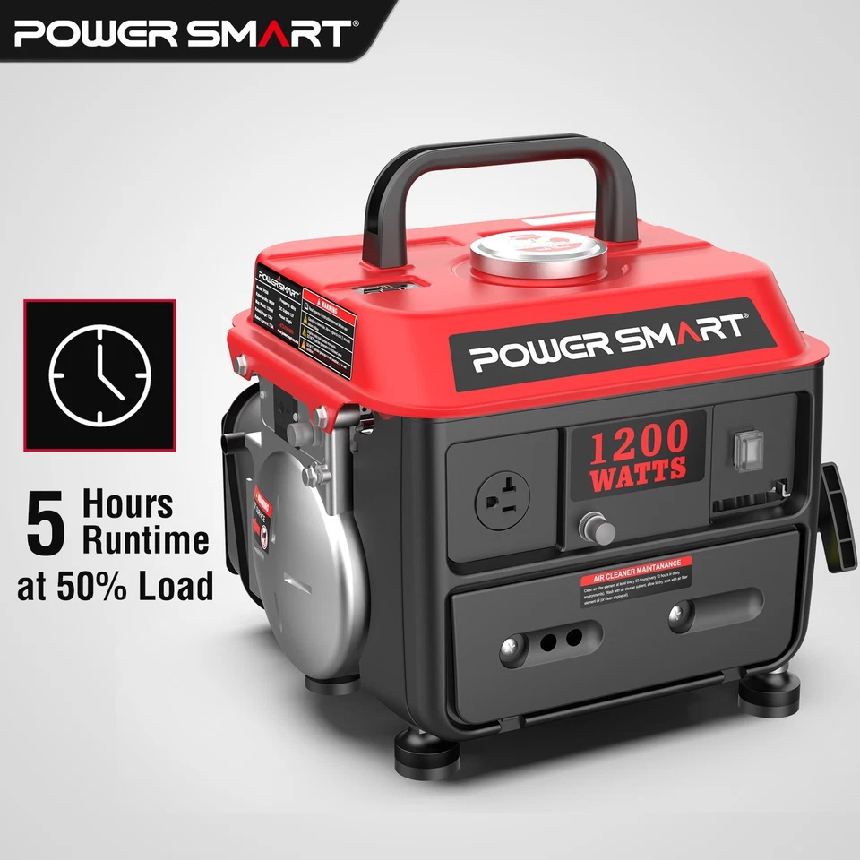 Generador de Gas PowerSmart 1200W, Motor 79cc, Duración 5 Horas, Salida 120V, Nuevo Foto 2 de 4