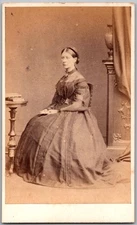 CDV Circa 1860s T. Cranfield Gorgeous Lady In Dress Dublin Ireland