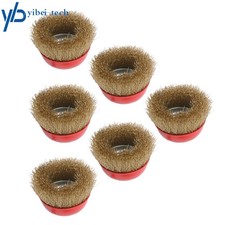 6 Pack 4 Inch Coarse Crimped Wire Cup Brush with 5/8" Arbor for Angle Grinder