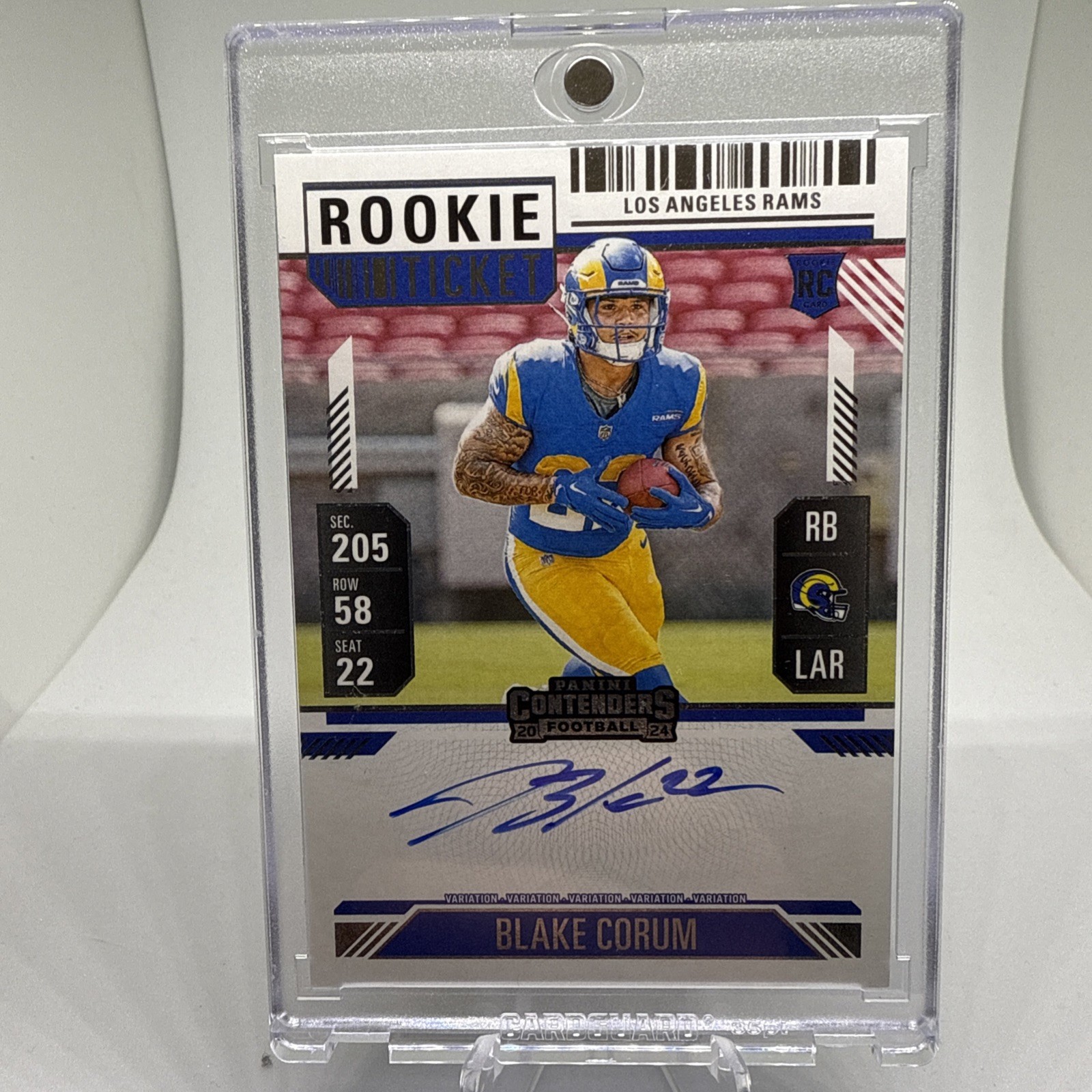 2024 Panini Contenders Blake Corum Rookie Ticket Variation Auto RC Card # 112