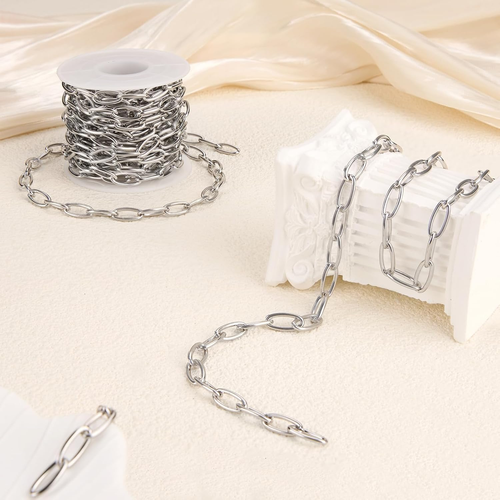 16,4 Fuß Edelstahlketten Großpackung ungeschweißt ovale Kette zum Selbermachen Halskette Schmuck - Bild 4 von 7