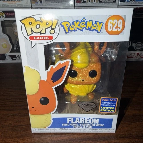 Funko Pop! Pokemon Flareon #629 Diamond Wondrous Convention Exclusive Sticker
