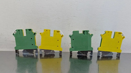 4 Pack Phoenix Contact USLKG 3 Grounding Terminal Block Green Yellow - Picture 1 of 4