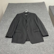 Bachrach Blazer Mens 42 Black Pinstripe Pinstriped Formal Business Classic Style