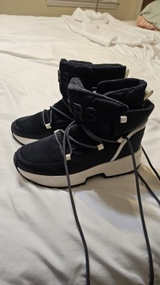Michael kors Women Cassia leather nylon ankle bootie admiral navy Mk logo NWT