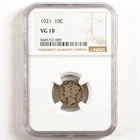 1921 Mercury Dime 10c VG10 NGC *Nice Original Coin 31634