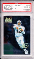 💎1996 Select Certified Artists Proof HOF QB Dan Marino #122 PSA 9 💎POP  2💎