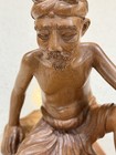 Vintage Balinese Hand Carved Wood Monk Bali Folk Art Statue Eastern Religious — photo 3
