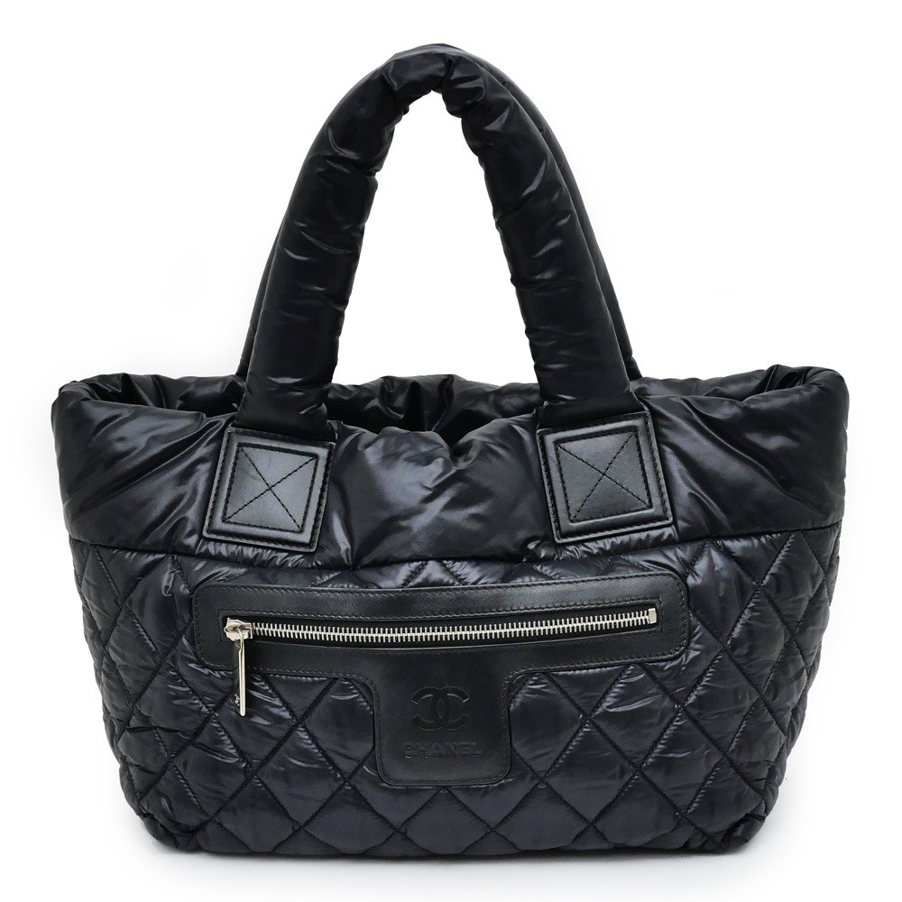 Chanel Coco Cocoon PM Tote Bag in Nylon with Silver Hardware A48610