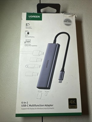 UGREEN 6-in-1 USB-C Multifunction Adapter Windows/macOS/iPadOS High speed 5G