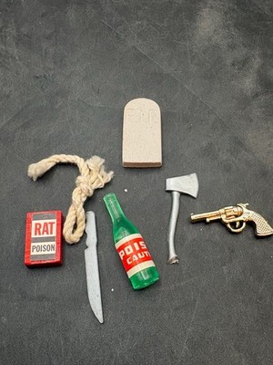 Vintage Miniature Dollhouse Horror Accessories Knife Poison Tombstone Hatchet +