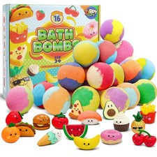Colorful Organic Bath Fizzies with Surprise Toys - 16 Magical Bath Time Treats