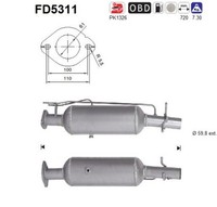 Dpf RußPartikelfilter Dieselpartikelfilter As FD5311 Cordierit FüR Ford Transit