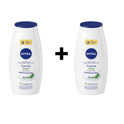NIVEA Care Shower Creme Aloe Moisturizing Body Wash 25.3 FL OZ (750 mL)   2Pack | eBay