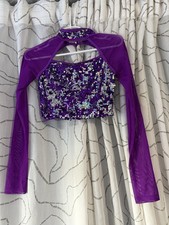 Weissman Women's Size Small SA Purple Ultra Sparkle Sequin Crop Top