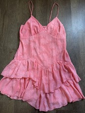 Wild Fable Women's Coral Floral Textured V-Neck Dress Whimsical Flowy Summer Sm