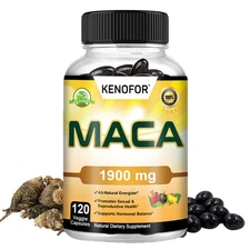 Organic Maca Root 1900mg Peruvian Maca Extract for Men & Women 120 Capsules 