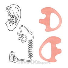 Open Ear Insert Earmold for Acoustic Tube Earpiece LEFT + RIGHT LARGE